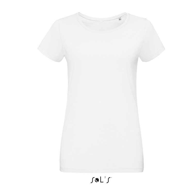 T-SHIRT MARTIN WOMEN DONNA BIANCO SOFTTOUCH 155GR M/CORTA G/COLLO SOL'S