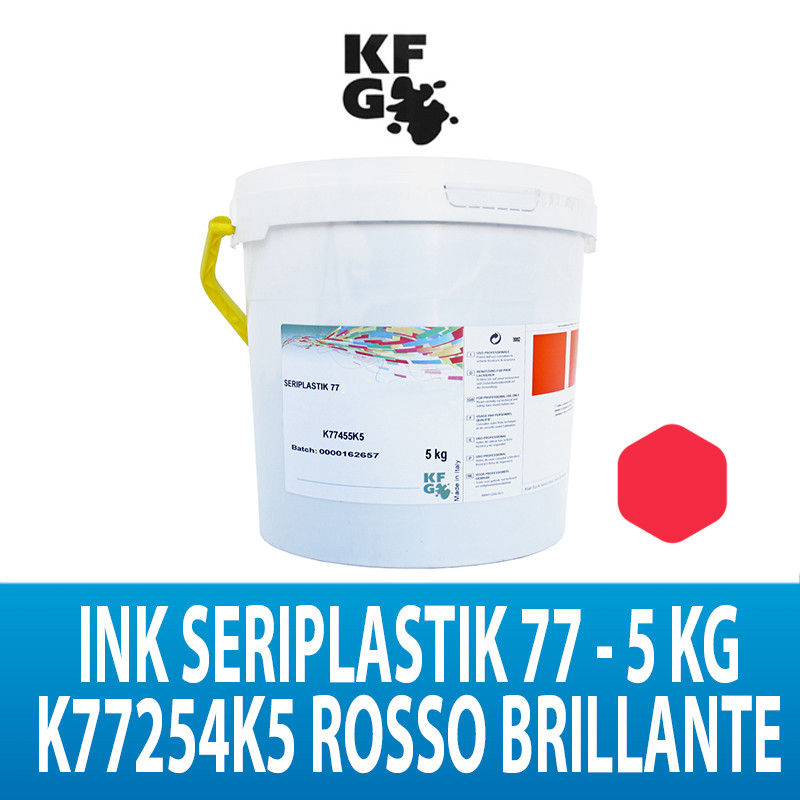 INK SERIPLASTIK 77 ROSSO BRILLANTE FLASH CURE KG 5 KFG