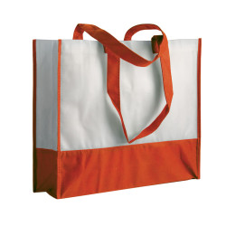 BORSA SHOPPER BICOLORE CON SOFFIETTO IN TNT 40X35X12