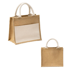 BORSA MINI IN JUTA E CANVAS