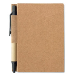 BLOCK NOTES MINI IN CARTA RICICLATA C/PENNA 11X8,5X0,9