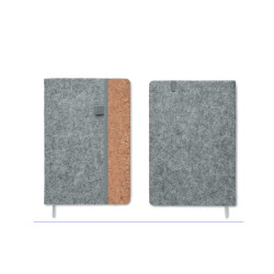 NOTEBOOK A5 C/COPERTINA IN FELTRO E SUGHERO 14,5X1,4X21