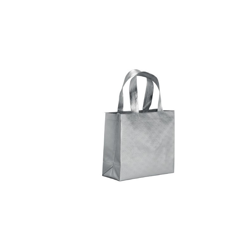 MINI SHOPPER IN TNT LAMINATO METALLIZZATO CM 25X23X10
