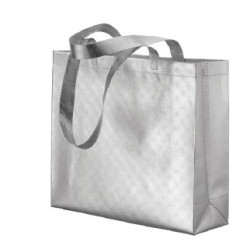 MAXI SHOPPER IN TNT LAMINATO METALLIZZATO CM 40X35X12