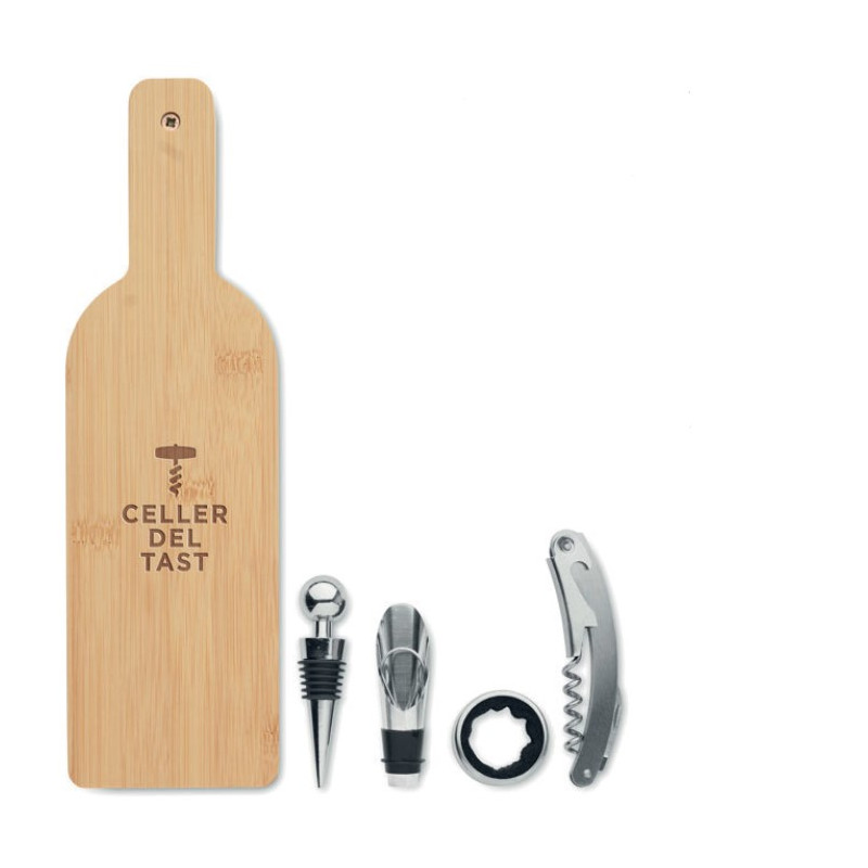 SET VINO FORMATO BOTTIGLIA IN BAMBOO