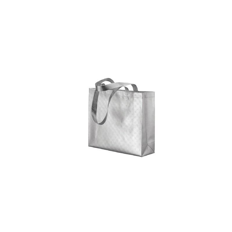 MAXI SHOPPER IN TNT LAMINATO METALLIZZATO CM 40X35X12