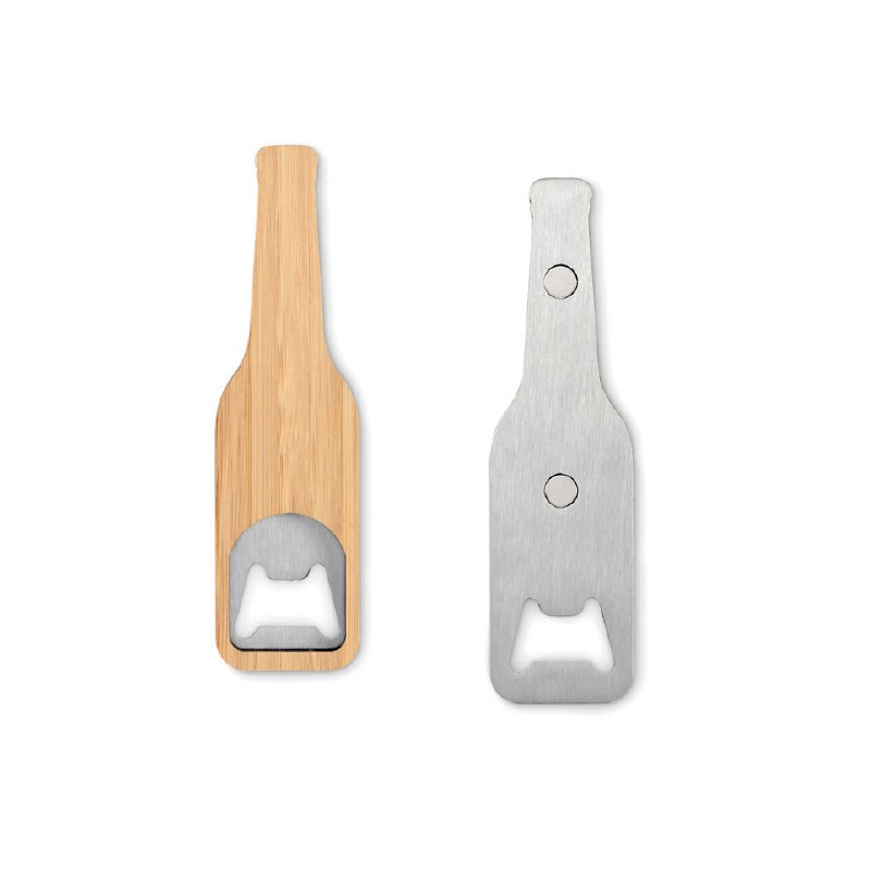 APRIBOTTIGLIE MAGNETICO IN ACCIAIO E BAMBOO