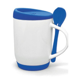 TAZZA E CUCCHIAIO IN CERAMICA CON ASTUCCIO