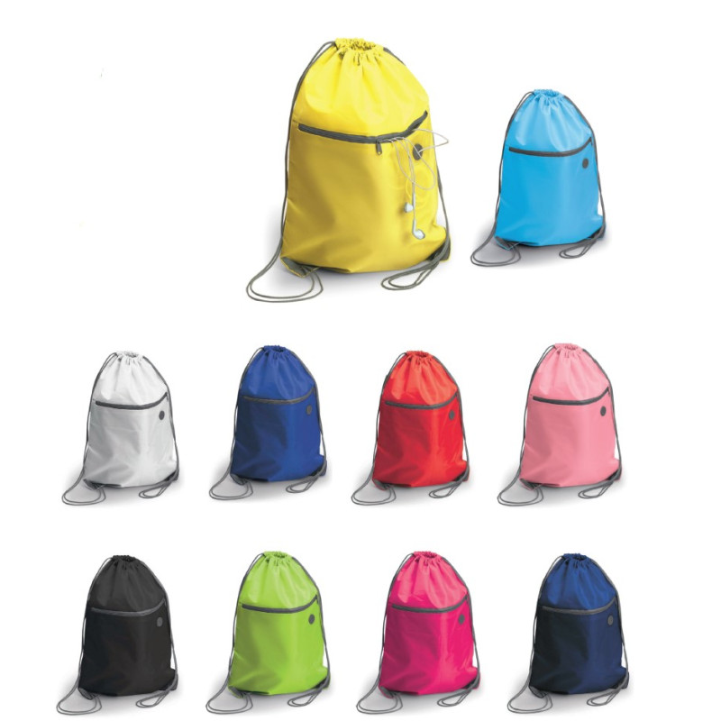 SACCA ZAINO IN POLIESTERE CON ZIP ANTERIORE 34X44