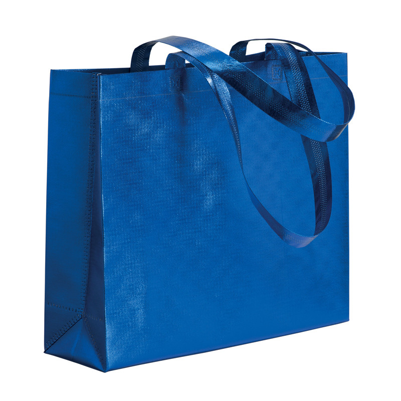 MAXI SHOPPER IN TNT LAMINATO METALLIZZATO CM 40X35X12