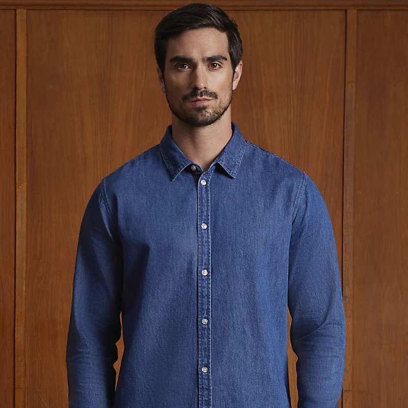 CAMICIA BENNET MAN IN DENIM NEO BLU