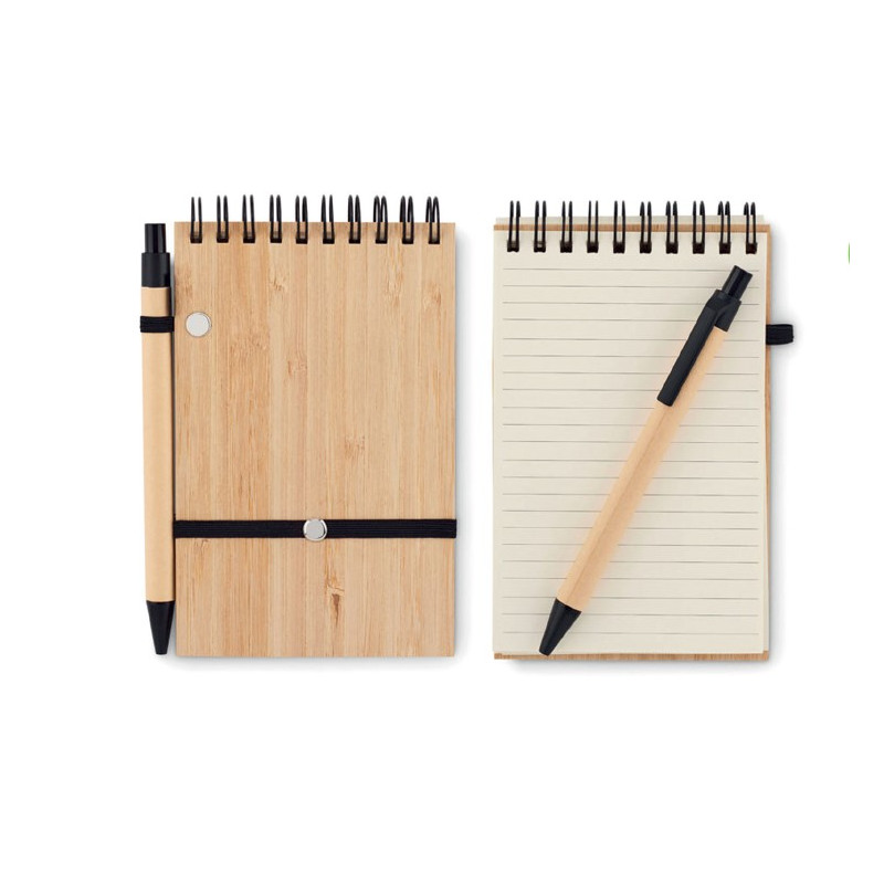 BLOCK NOTES IN BAMBOO C/PENNA 14,6X9