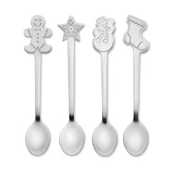 Set: 4 cucchiai da tè natalizi