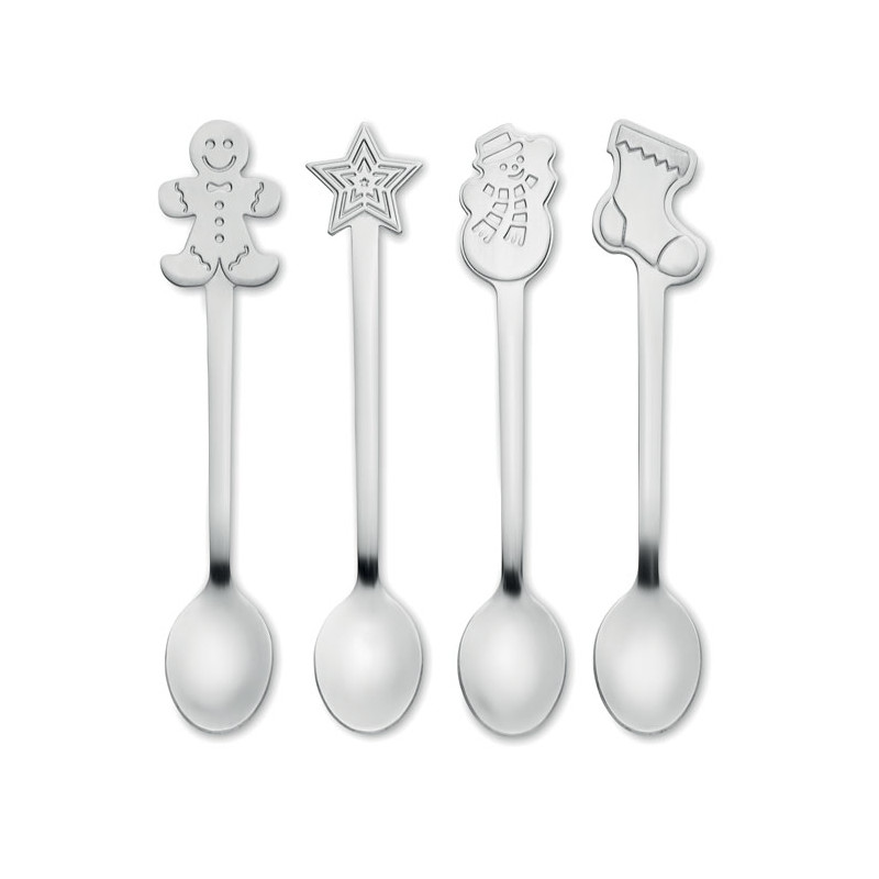 Set: 4 cucchiai da tè natalizi