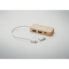 Hub USB a 3 porte in bamboo