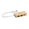 Hub USB a 3 porte in bamboo