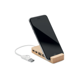 Hub USB a 4 porte in bamboo