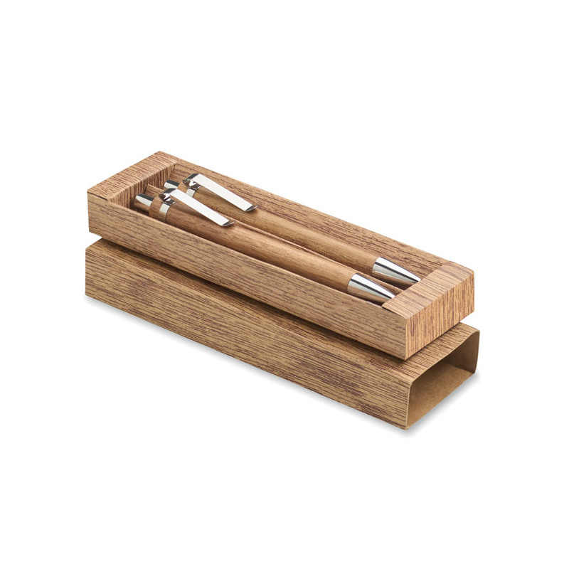 Set penna e matita in legno