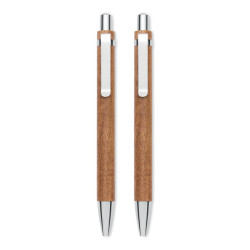 Set penna e matita in legno