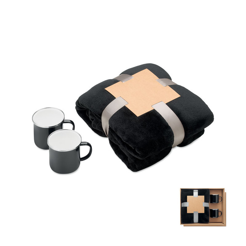 Coperta in pile e set 2 tazze