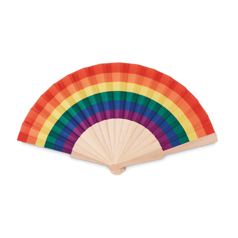 Ventaglio in legno arcobaleno