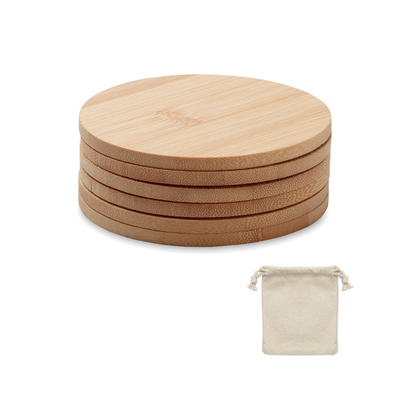 Set di 6 sottobicchieri di bamb