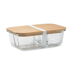 Porta pranzo in vetro e bamboo