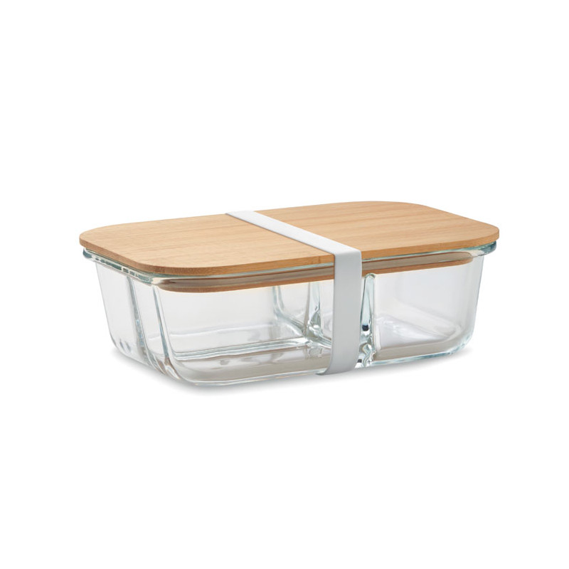 Porta pranzo in vetro e bamboo