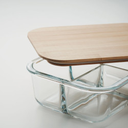 Porta pranzo in vetro e bamboo