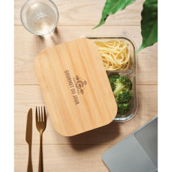 Porta pranzo in vetro e bamboo