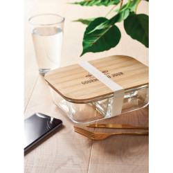 Porta pranzo in vetro e bamboo