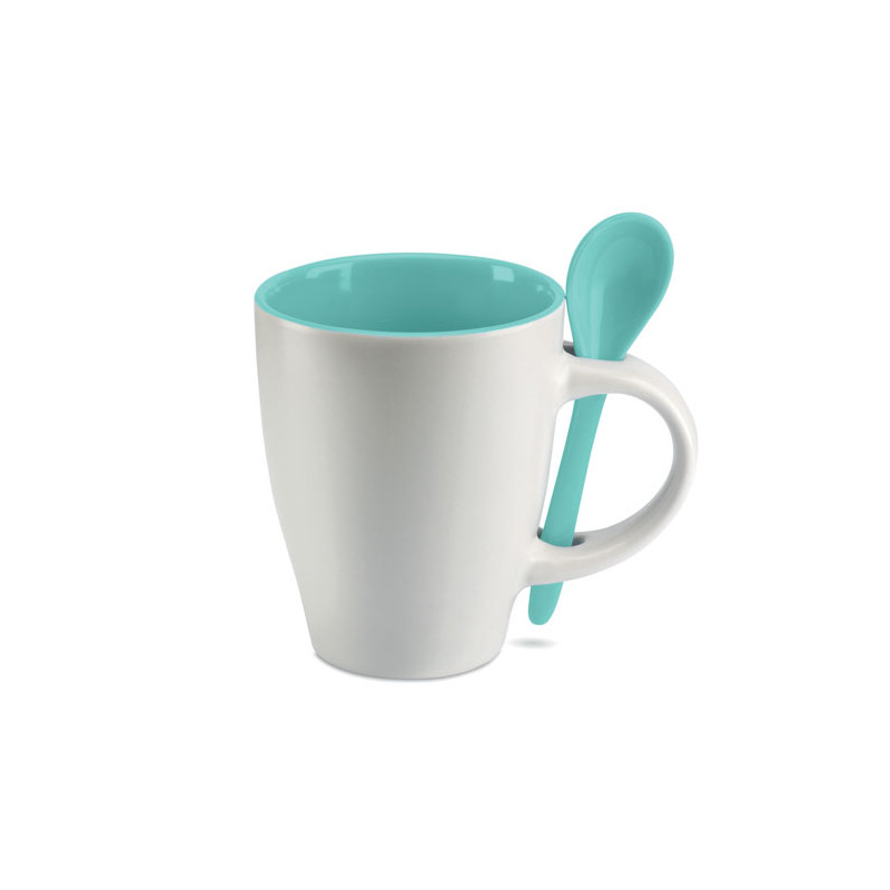 Tazza bicolore con cucchiaino
