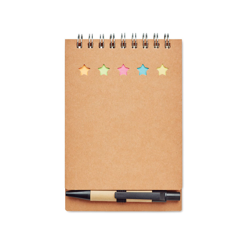 Blocco notes con penna e fogli