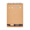 Blocco notes con penna e fogli