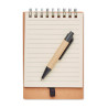 Blocco notes con penna e fogli