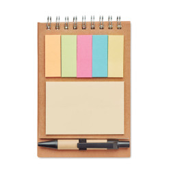 Blocco notes con penna e fogli