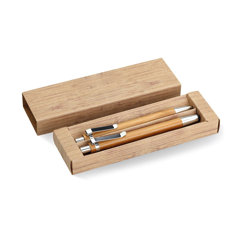 Set penna e matita in bambu