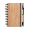 Notebook in bamboo con penna