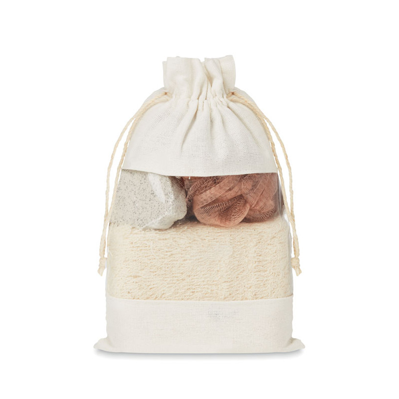 Set bagno in pouch di cotone