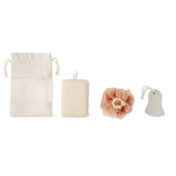 Set bagno in pouch di cotone
