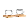 SET 2 TAZZINE IN VETRO CON PIATTINO
