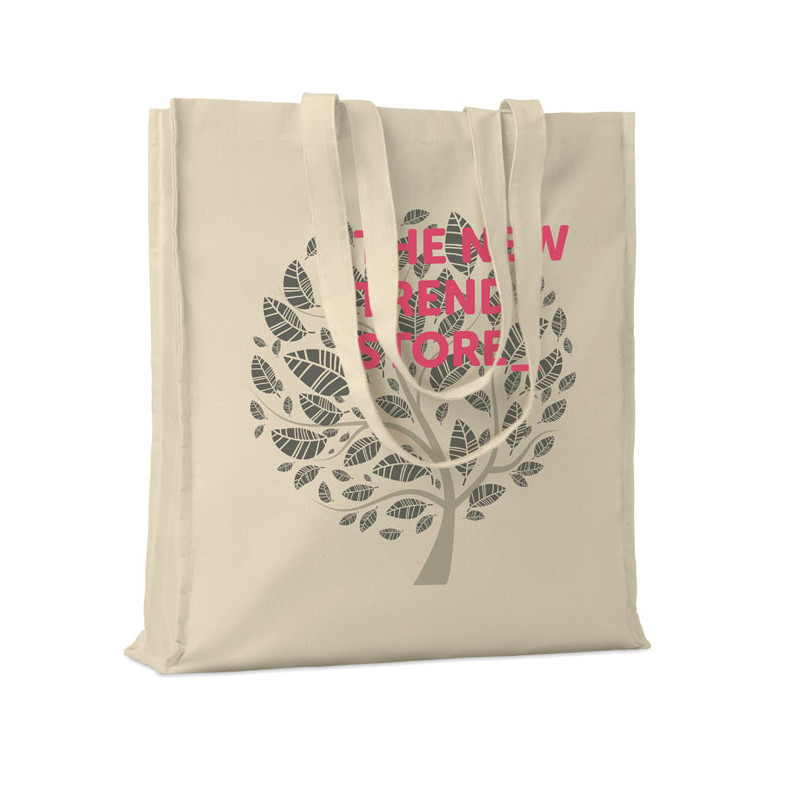 SHOPPER IN COTONE C/SOFFIETTO 140 GR. MANICI LUNGHI